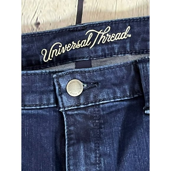 Universal Threads Dark Blue Cropped Jeans Red & White Stripe 16 NEW - Picture 7 of 16